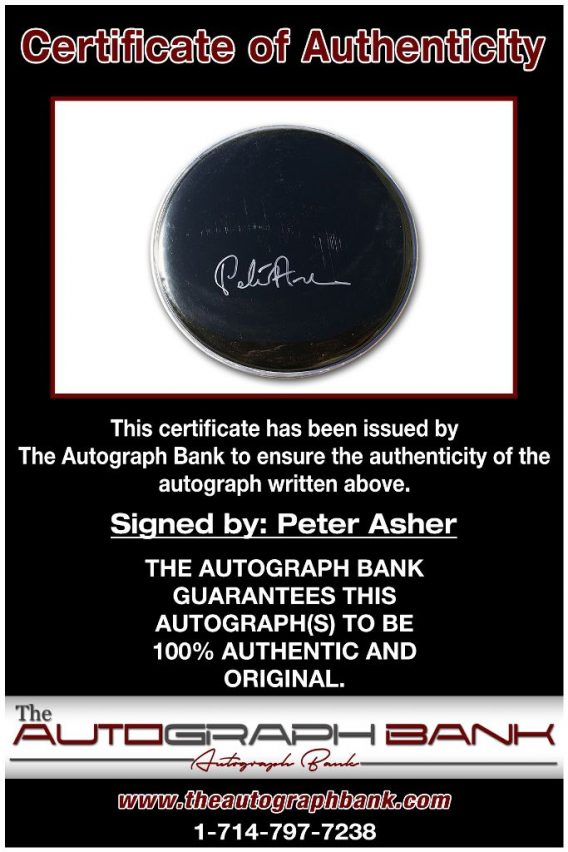 Peter Asher proof of signing certificate