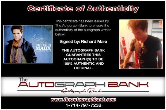 Richard Marx proof of signing certificate