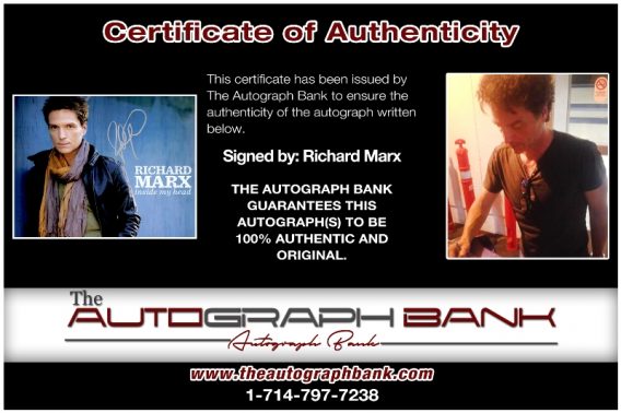 Richard Marx proof of signing certificate
