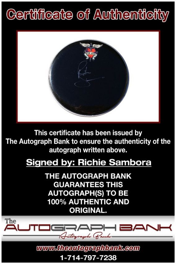 Richie Sambora proof of signing certificate