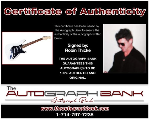 Robin Thicke proof of signing certificate