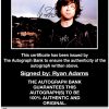 Ryan Adams proof of signing certificate