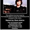 Ryan Adams proof of signing certificate