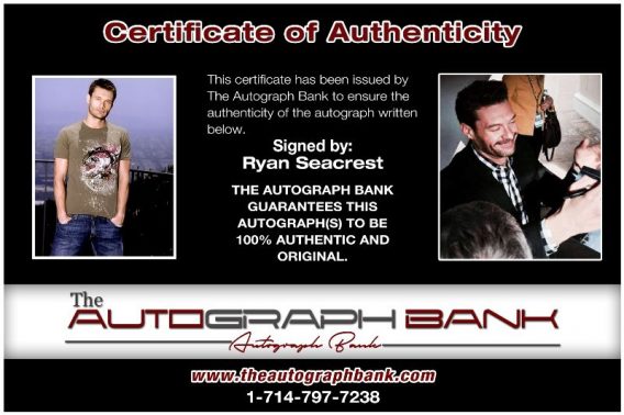 Ryan Seacrest proof of signing certificate