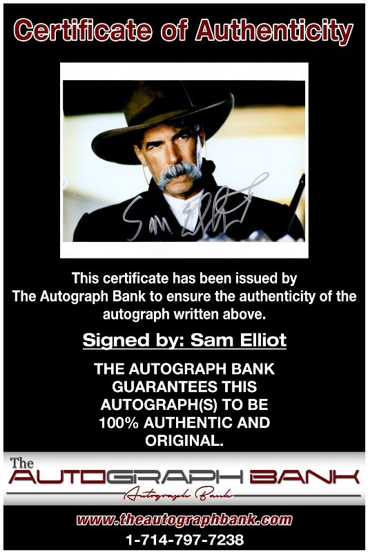 Sam Elliot proof of signing certificate