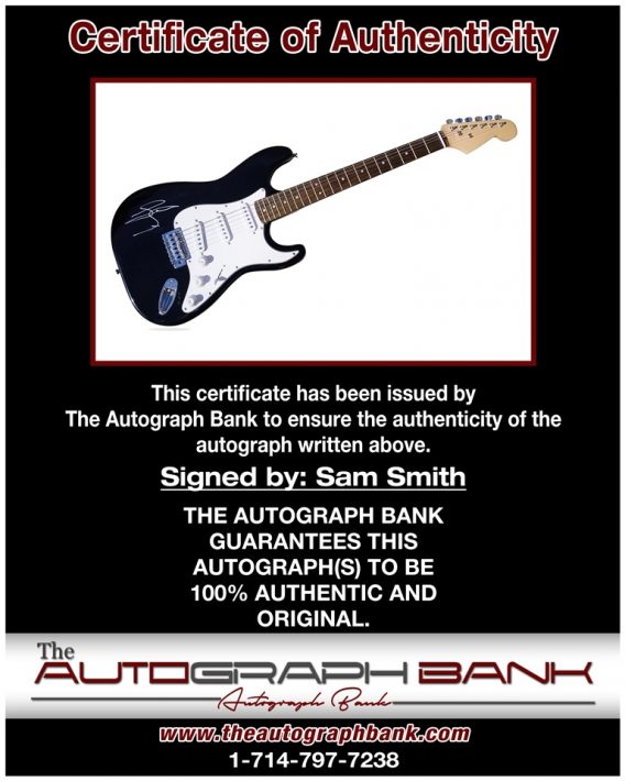 Sam Smith proof of signing certificate
