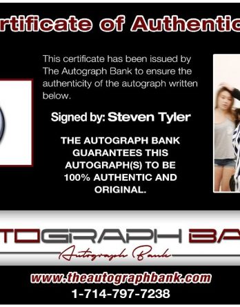 Steven Tyler proof of signing certificate