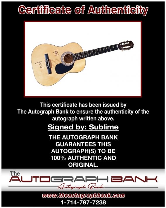 Sublime Band proof of signing certificate