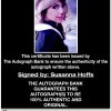 Susanna Hoffs proof of signing certificate