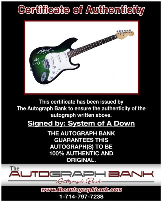 System Of A Down proof of signing certificate