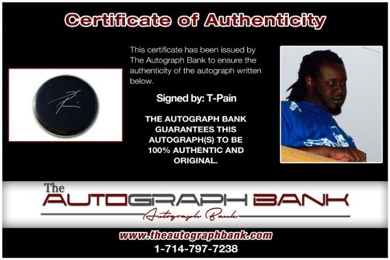 T-Pain proof of signing certificate