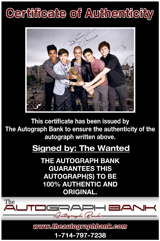 The Wanted proof of signing certificate
