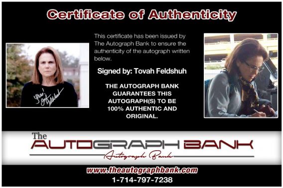 Tovah Feldshuh proof of signing certificate