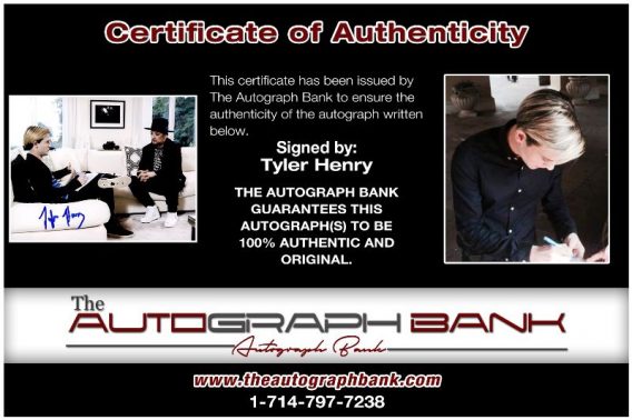 Tyler Henry proof of signing certificate