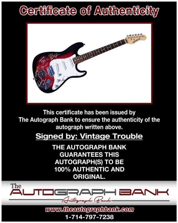 Vintage Trouble proof of signing certificate