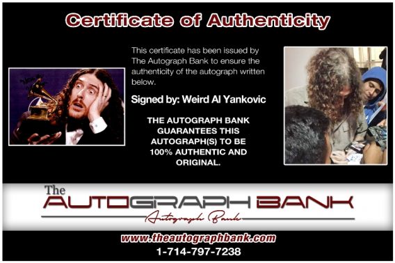 Weird Al Yankovic proof of signing certificate