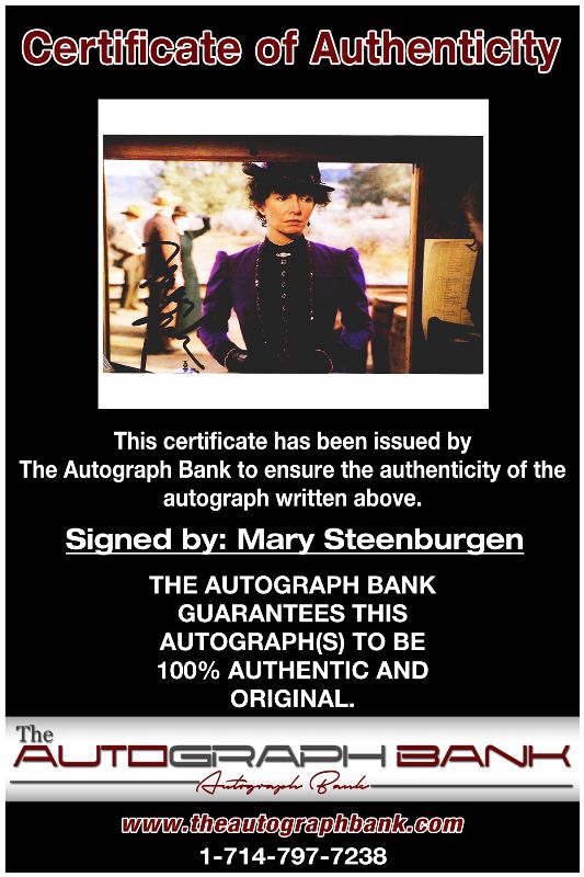 Mary Steenburgen proof of signing certificate