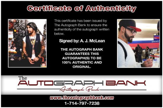 AJ McLean proof of signing certificate