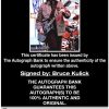 Bruce Kulick proof of signing certificate