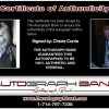 Cherie Currie proof of signing certificate