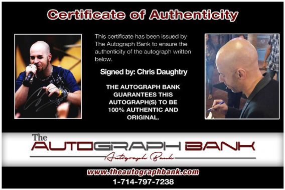 Chris Daughtry proof of signing certificate