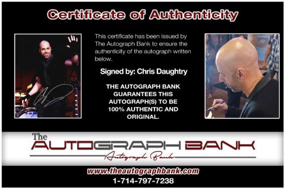 Chris Daughtry proof of signing certificate