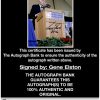 Anouncer Gene Elston proof of signing certificate