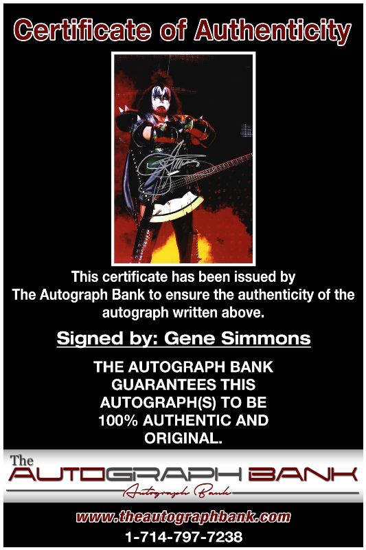 10x15 cm KISS /Gene Simmons/ Fotokopie/copy autogramm 