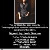 Josh Groban proof of signing certificate
