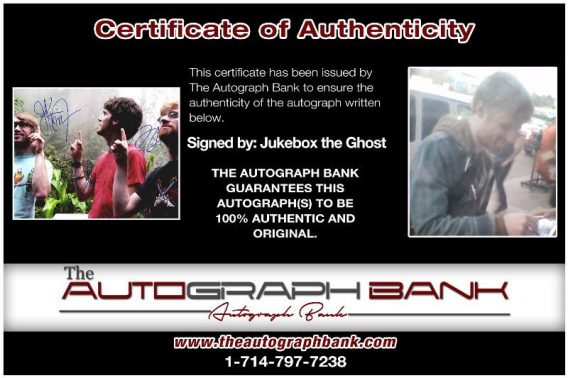 Jukebox Band proof of signing certificate