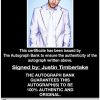 Justin Timberlake proof of signing certificate