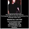 Lani Hall proof of signing certificate