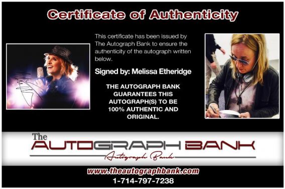 Melissa Etheridge proof of signing certificate