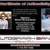 Motion City Soundtrack proof of signing certificate