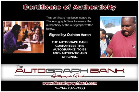 Quinton Aaron proof of signing certificate