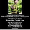 Robbie Kay proof of signing certificate