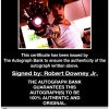 Robert Downey proof of signing certificate