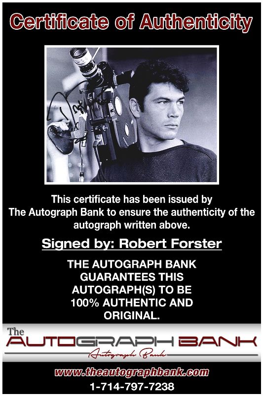 Robert Forster proof of signing certificate