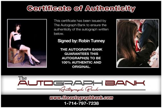 Robin Tunney proof of signing certificate