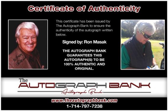 Ron Masak proof of signing certificate