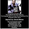 David Blaine proof of signing certificate