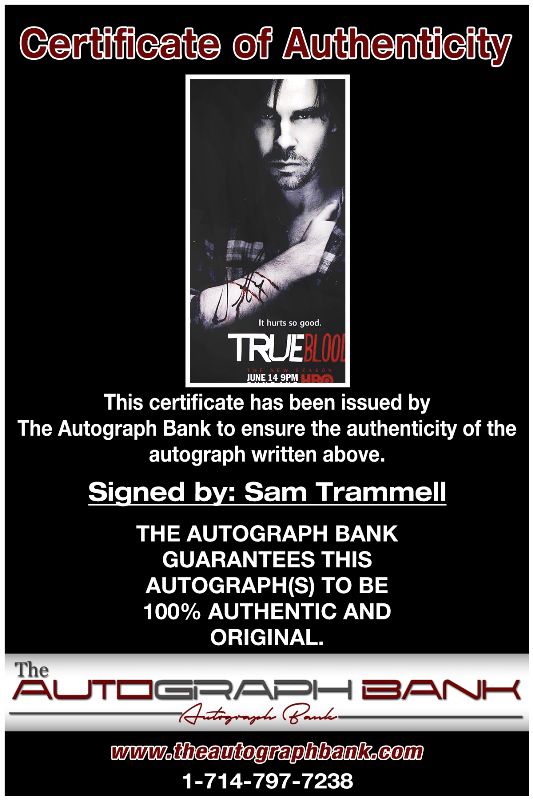 Sam Trammell proof of signing certificate