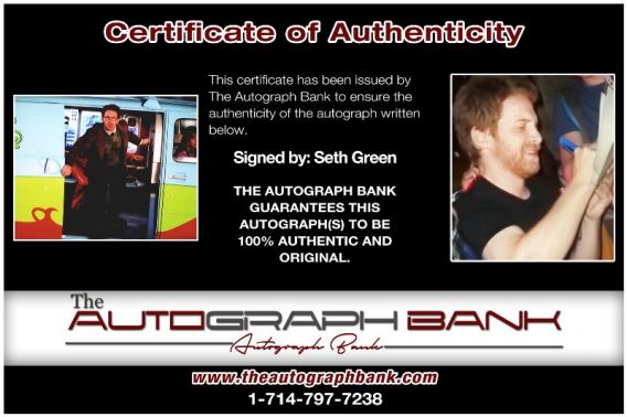 Seth Green proof of signing certificate
