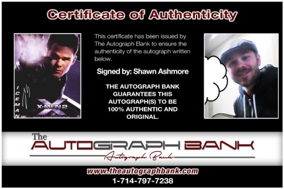 Shawn Ashmore proof of signing certificate