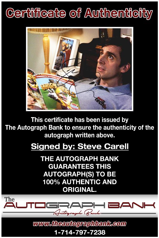 Steve Carell proof of signing certificate