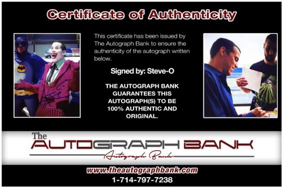 Steve O proof of signing certificate