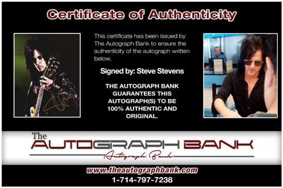 Steve Stevens proof of signing certificate