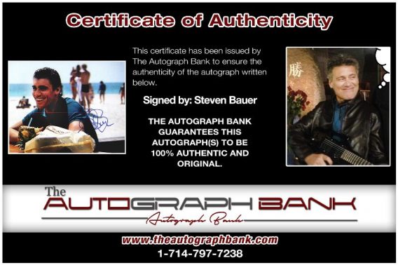 Steven Bauer from Scarface proof of signing certificate