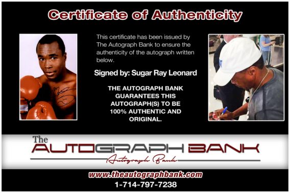 Sugar Ray proof of signing certificate