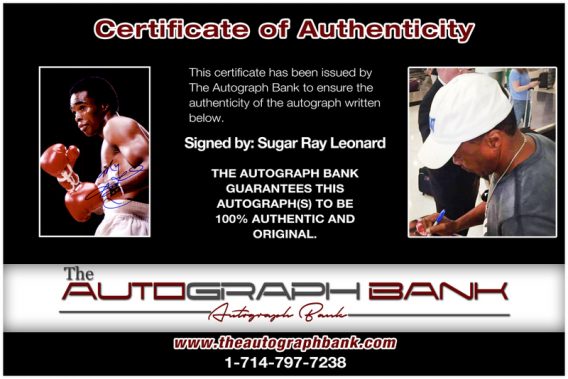 Sugar Ray proof of signing certificate